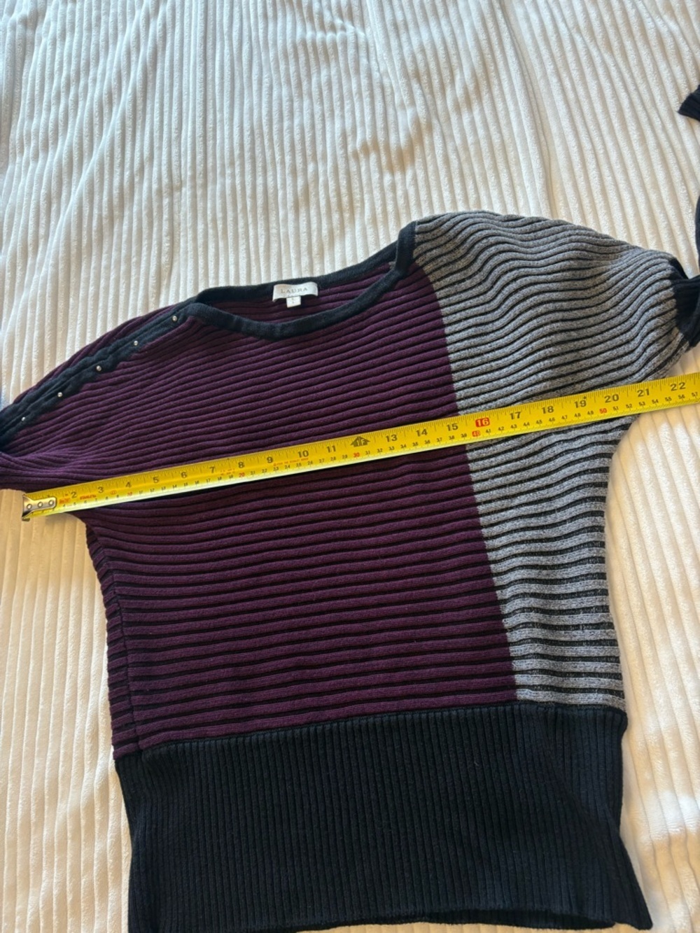 Vintage Style Striped Ribbed Sweater - Picture 6 of 7